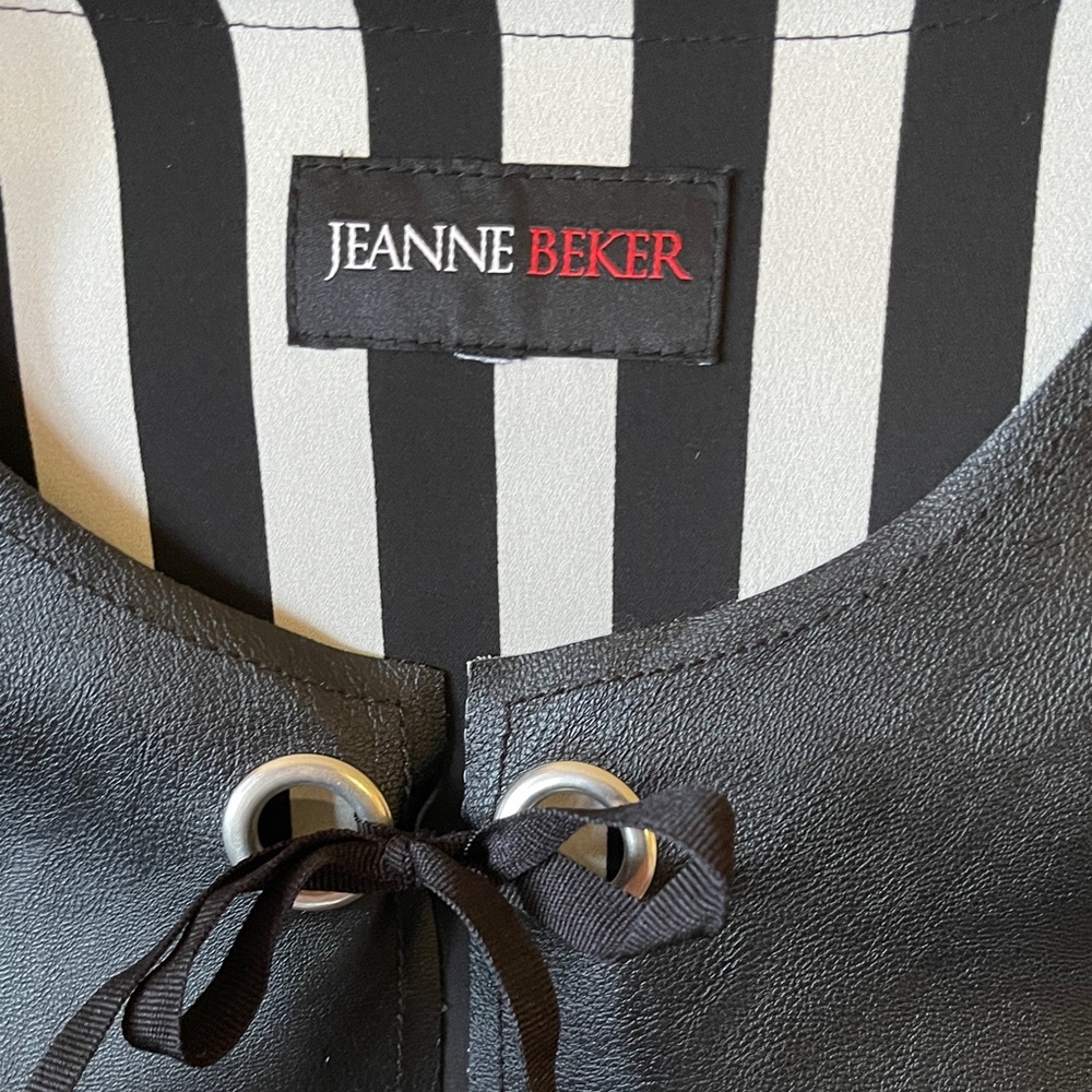 Jeanne Beker Black Blazer with Ribbon Detail